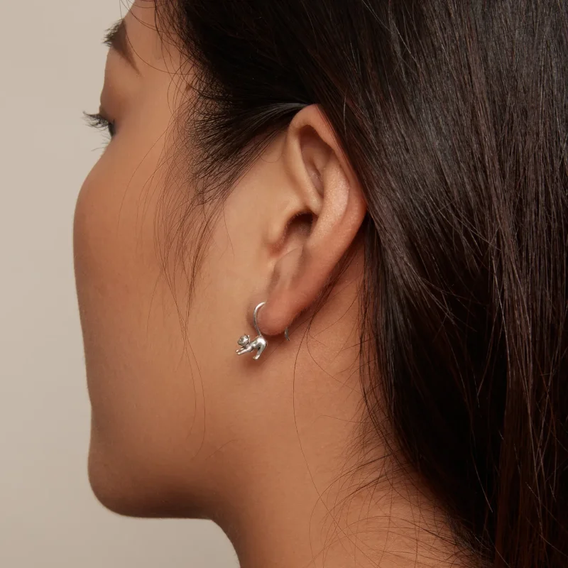 (slika za) Pandora Style Kitten Earrings Stud Earrings - SCE1618 - Ogled 6