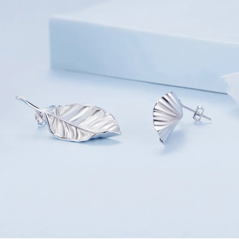 (slika za) Pandora Style Leaves Studs Uhani - BSE812 - Ogled 3