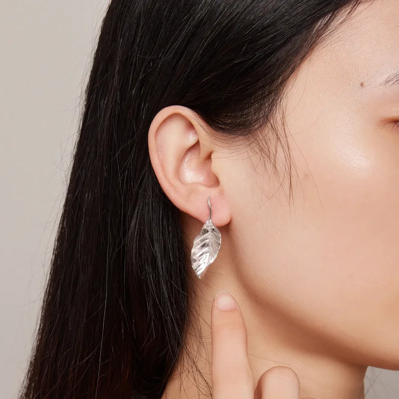 (slika za) Pandora Style Leaves Studs Uhani - BSE812 - Ogled 6