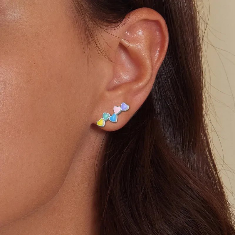 (slika za) Pandora Style Love Colorful Studs Uhani - SCE1638 - Ogled 6