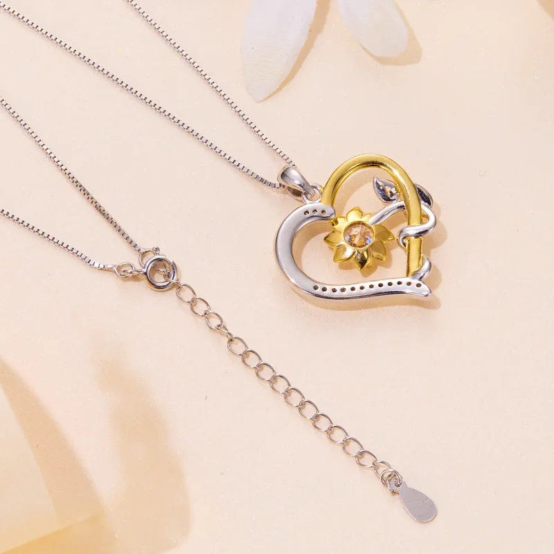 (slika za) Pandora Style Love Moissanite ogrlica (en certifikat) - MSN012 - Ogled 5