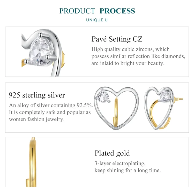 Pandora Style Love Studs uhani - BSE888