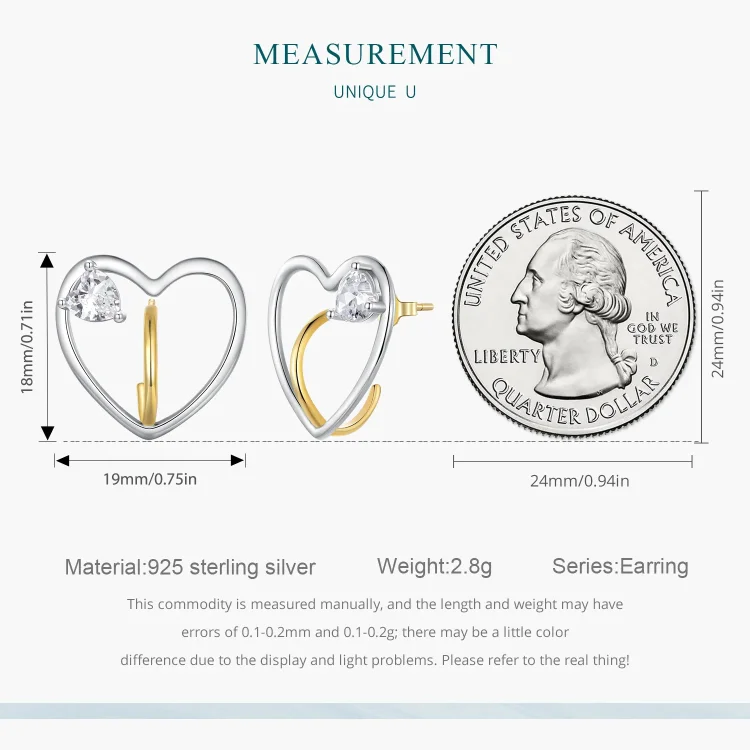 Pandora Style Love Studs uhani - BSE888