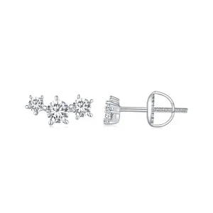 (slika za) Pandora Style Moissanite Studs Uhani (en certifikat) - MSE034