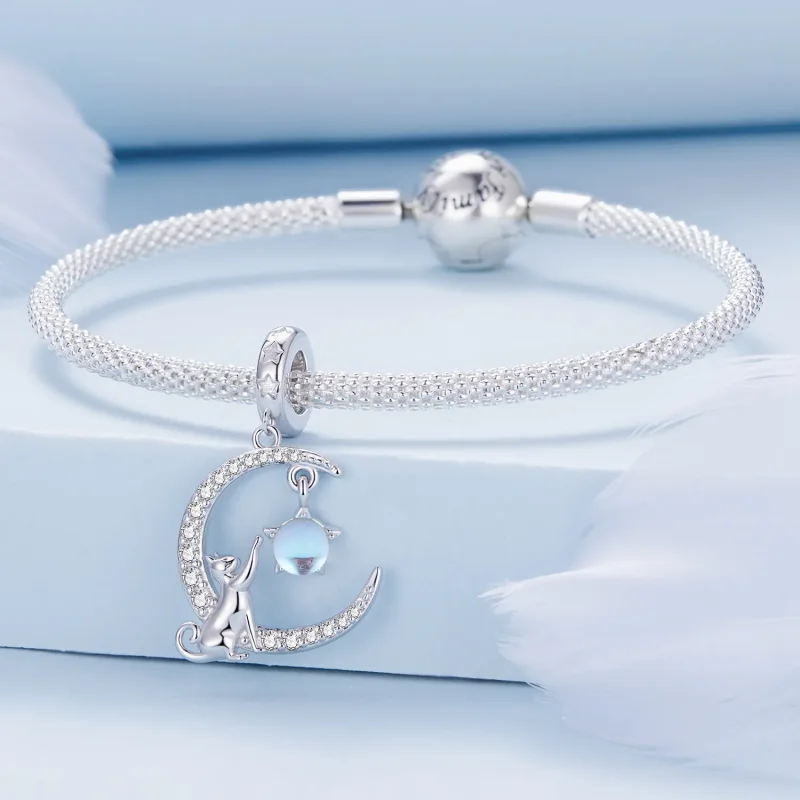 (slika za) Pandora Style Moon Cat Viseč - BSC810 - Ogled 3