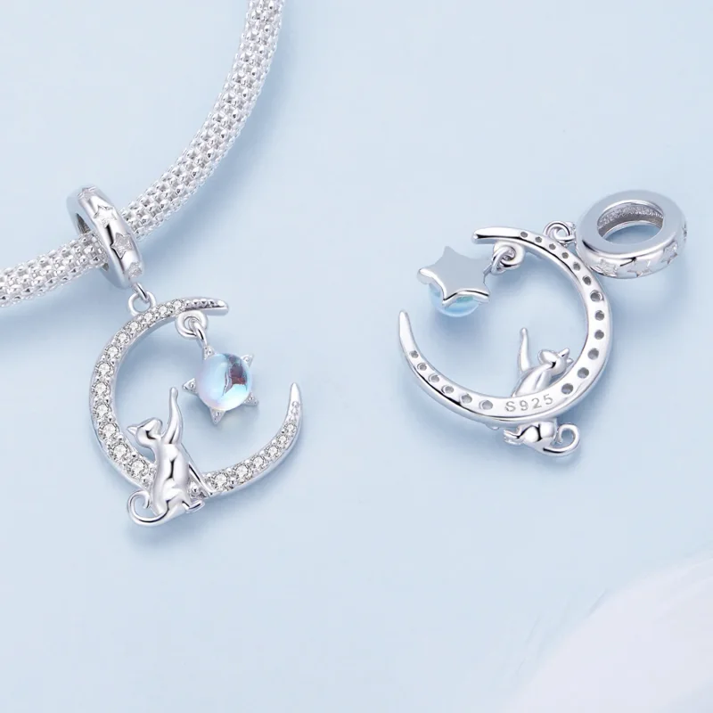 (slika za) Pandora Style Moon Cat Viseč - BSC810 - Ogled 4