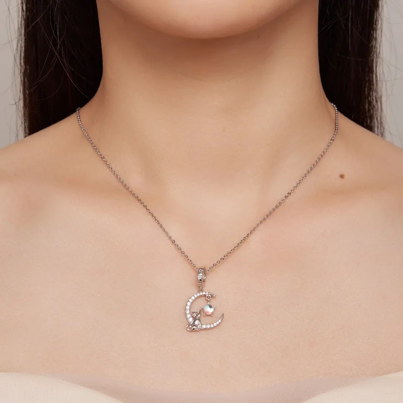 (slika za) Pandora Style Moon Cat Viseč - BSC810 - Ogled 6