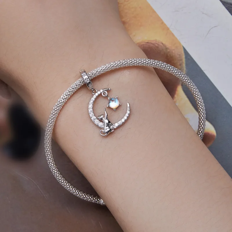 (slika za) Pandora Style Moon Cat Viseč - BSC810 - Ogled 8