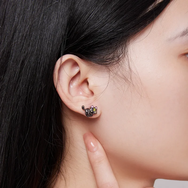 (slika za) Pandora Style Moon Kitten Studs Uhani - SCE1584 - Ogled 5