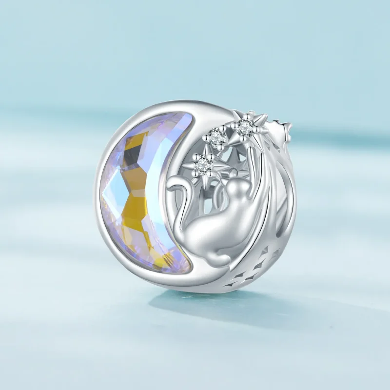 (slika za) Pandora Style Moonlight Cat Charm - SCC2538 - Ogled 2