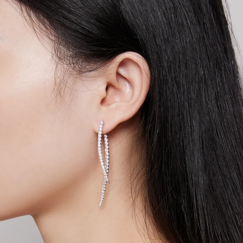 (slika za) Pandora Style Pametni dolgi uhani z resicami - YIE227 - Ogled 7