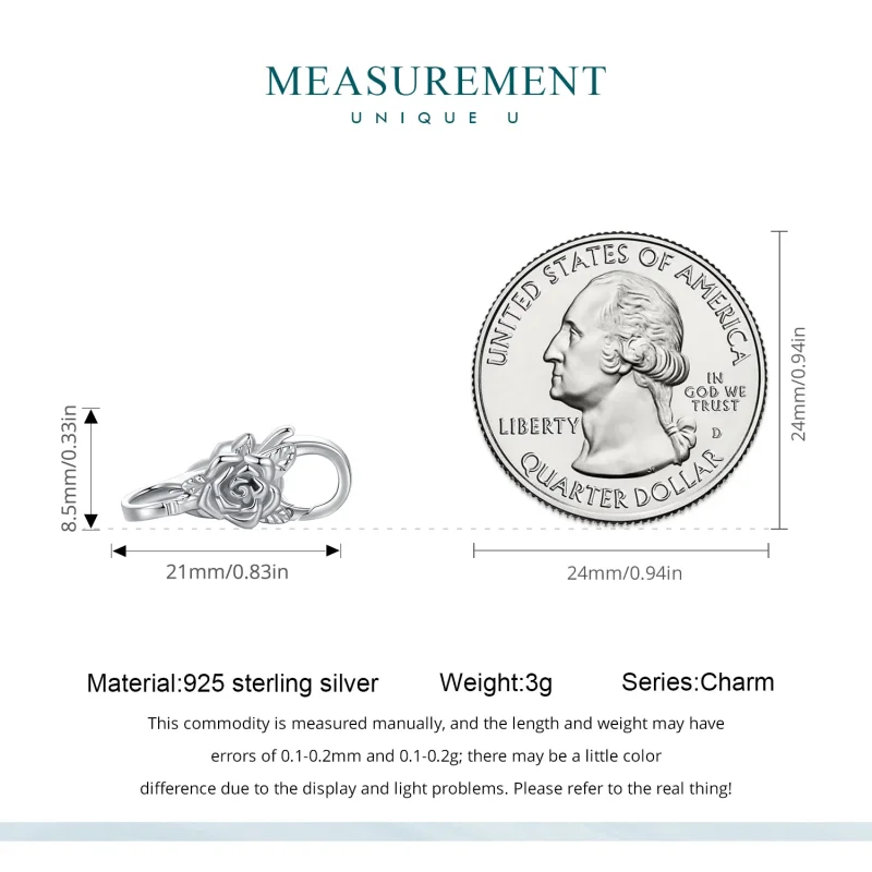 (slika za) Pandora Style Rose Dvojna Lobster zaponka - BSP024 - Ogled 5