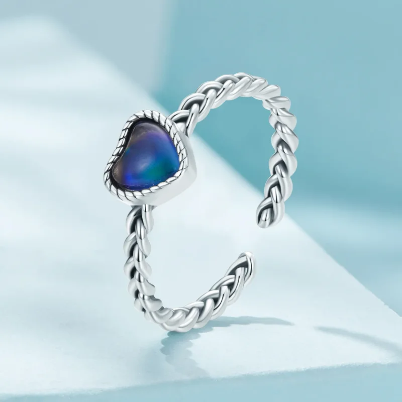 (slika za) Pandora Style Simple Twist prstan v obliki srca - SCR956 - Ogled 2