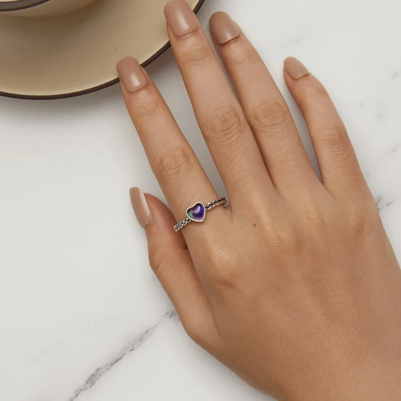 (slika za) Pandora Style Simple Twist prstan v obliki srca - SCR956 - Ogled 10