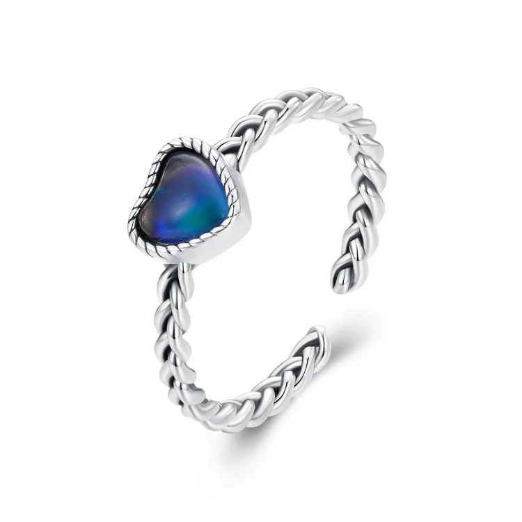 Pandora Style Simple Twist prstan v obliki srca - SCR956