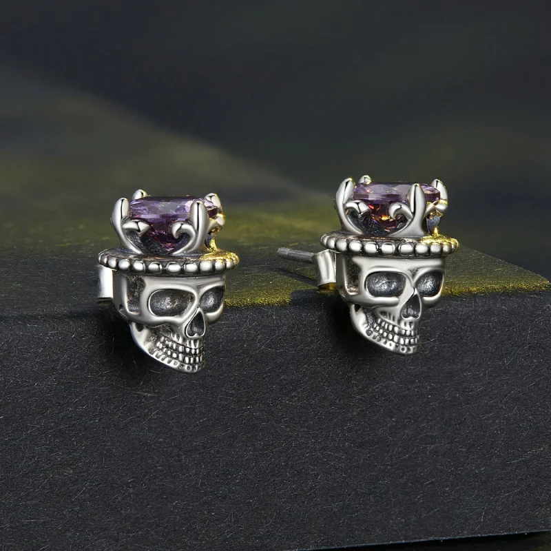 (slika za) Pandora Style Skeleton King Studs Uhani - BSE892 - Ogled 2