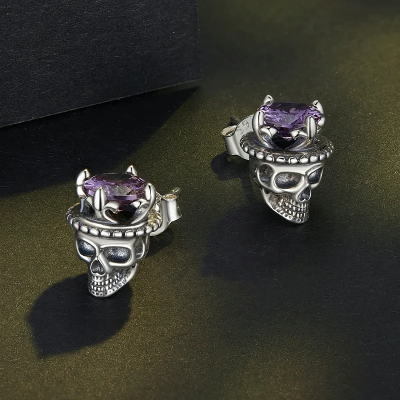 (slika za) Pandora Style Skeleton King Studs Uhani - BSE892 - Ogled 3