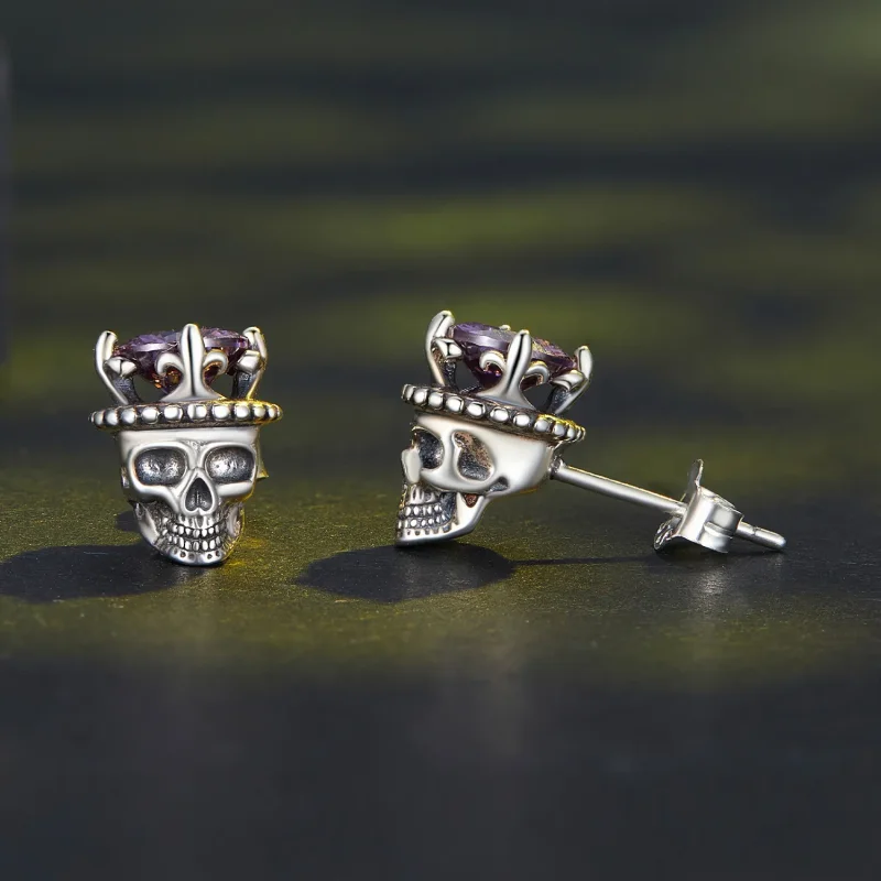 (slika za) Pandora Style Skeleton King Studs Uhani - BSE892 - Ogled 4