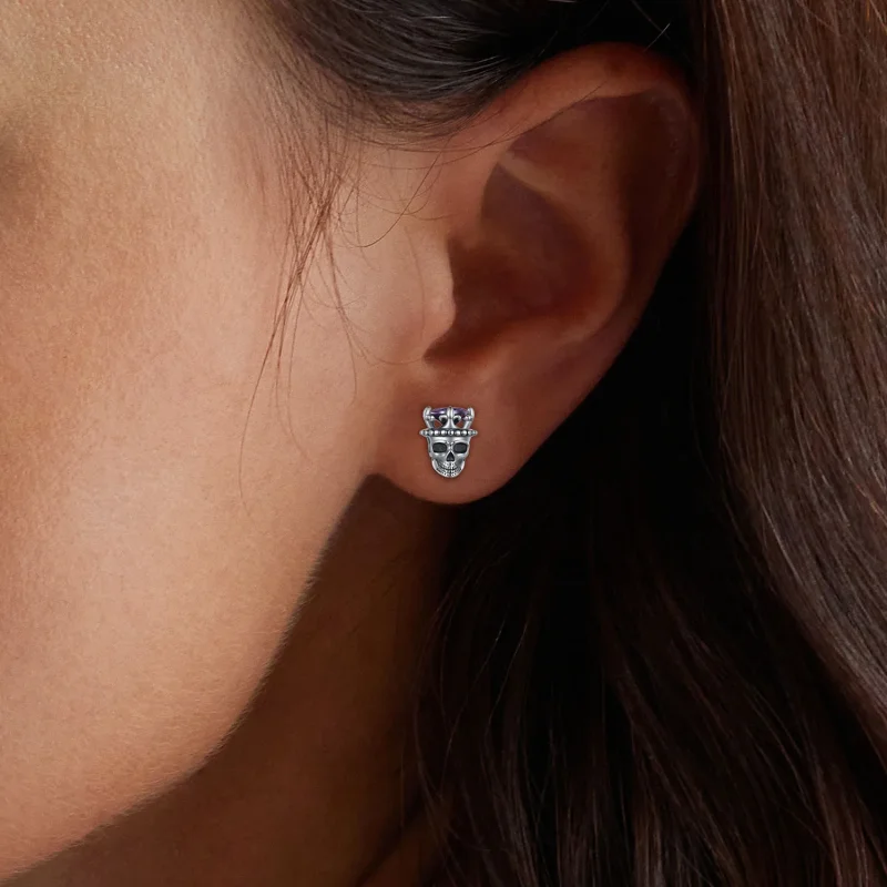(slika za) Pandora Style Skeleton King Studs Uhani - BSE892 - Ogled 6