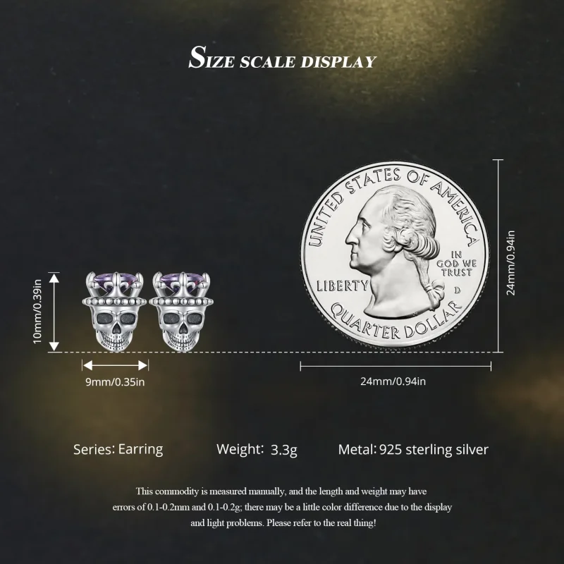 (slika za) Pandora Style Skeleton King Studs Uhani - BSE892 - Ogled 7