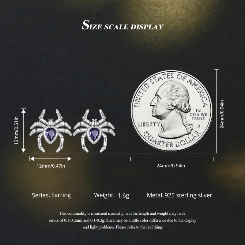 (slika za) Pandora Style Spider Studs Uhani - BSE891 - Ogled 7