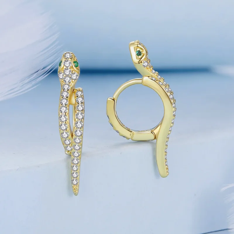 (slika za) Pandora Style Spirit Snake Hoop uhani - BSE669-B - Ogled 2