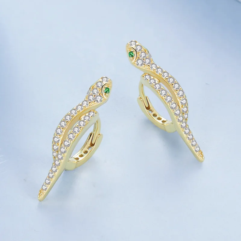 (slika za) Pandora Style Spirit Snake Hoop uhani - BSE669-B - Ogled 3