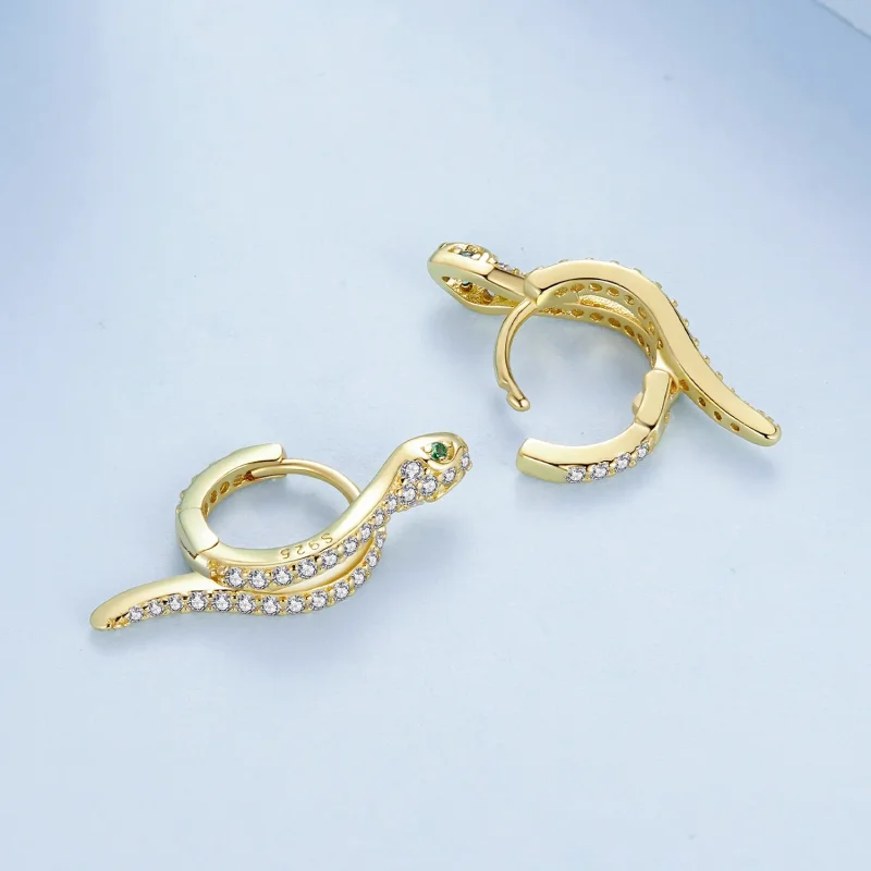 (slika za) Pandora Style Spirit Snake Hoop uhani - BSE669-B - Ogled 4
