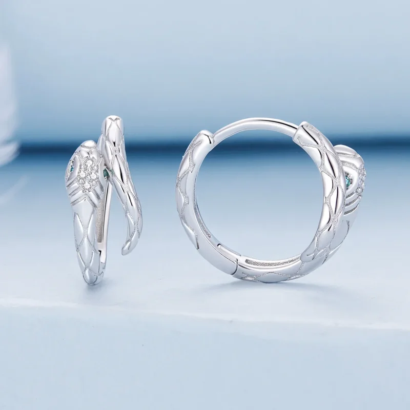 (slika za) Pandora Style Spirit Snake Hoop Uhani - BSE818 - Ogled 2
