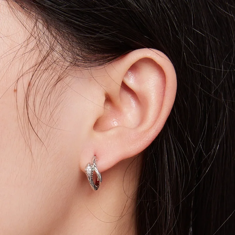 (slika za) Pandora Style Spirit Snake Hoop Uhani - BSE818 - Ogled 5