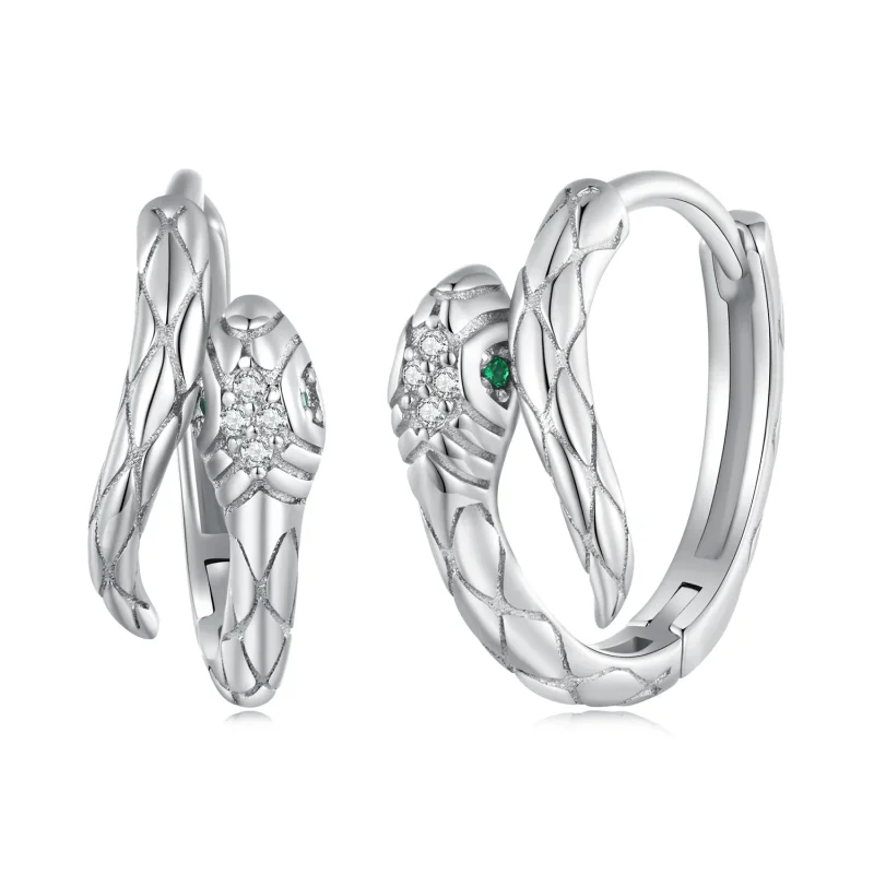 (slika za) Pandora Style Spirit Snake Hoop Uhani - BSE818 - Ogled 8