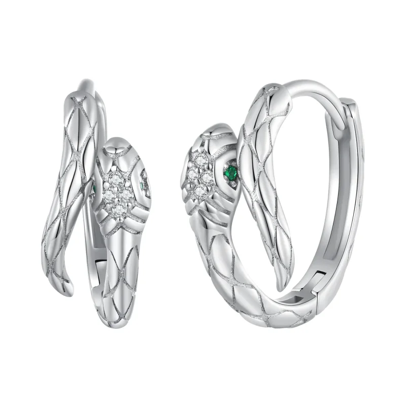 (slika za) Pandora Style Spirit Snake Hoop Uhani - BSE818 - Slika izdelka
