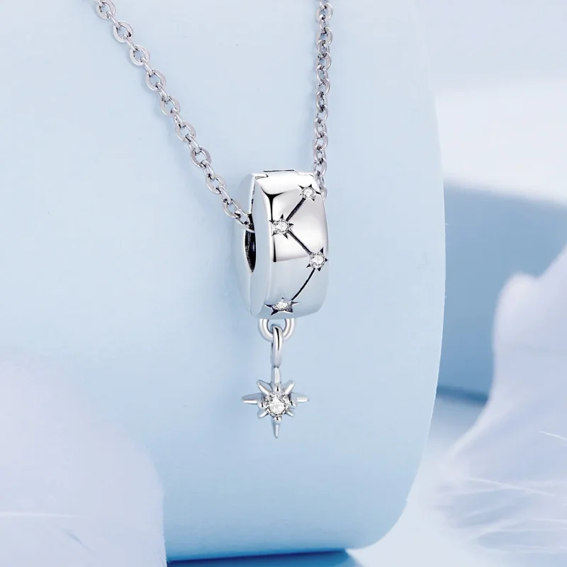 (slika za) Pandora Style Starburst Circle Clip - BSC808 - Ogled 2