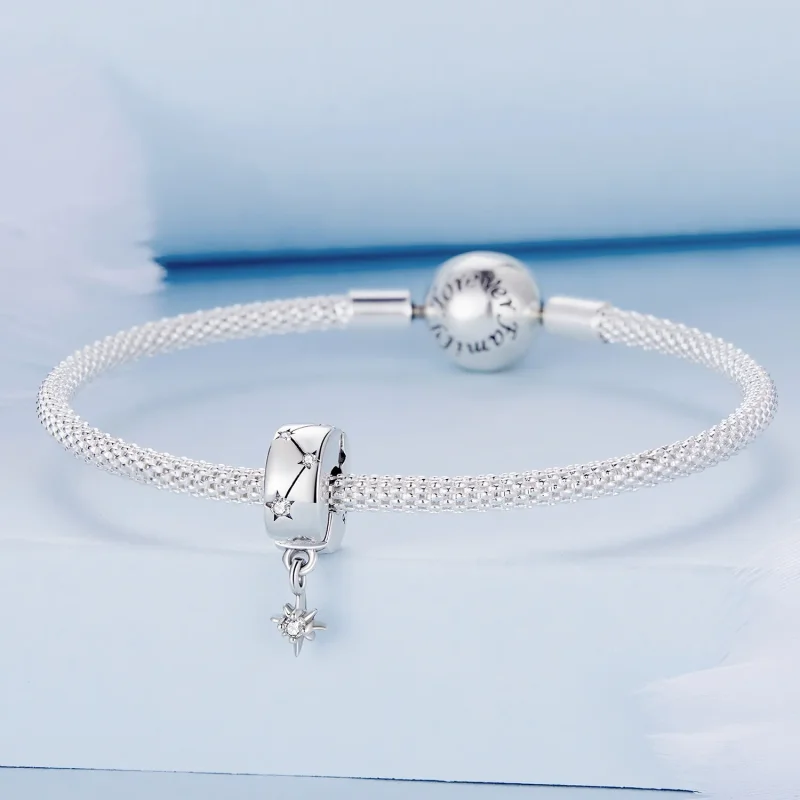 (slika za) Pandora Style Starburst Circle Clip - BSC808 - Ogled 4