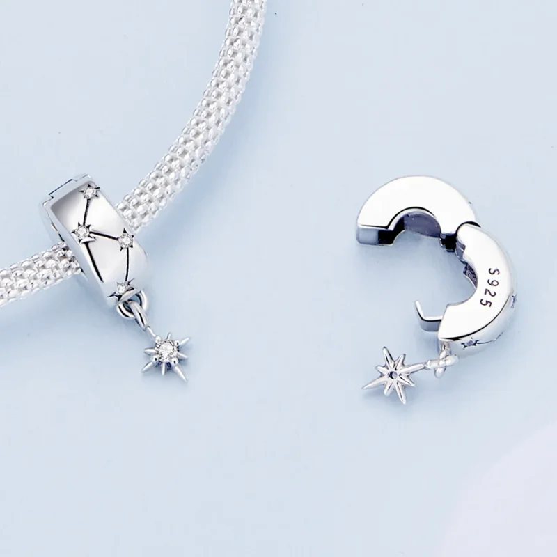 (slika za) Pandora Style Starburst Circle Clip - BSC808 - Ogled 5