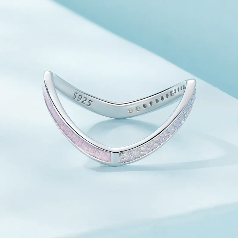 (slika za) Pink Prstan s kostmi želja v slogu Pandora - SCR945-PK - Ogled 3