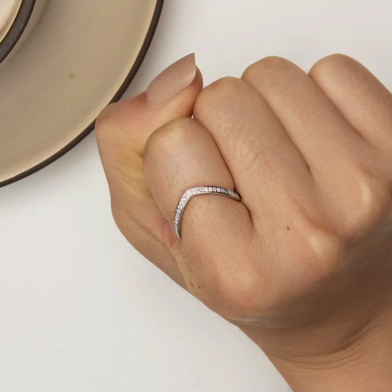 (slika za) Pink Prstan s kostmi želja v slogu Pandora - SCR945-PK - Ogled 6