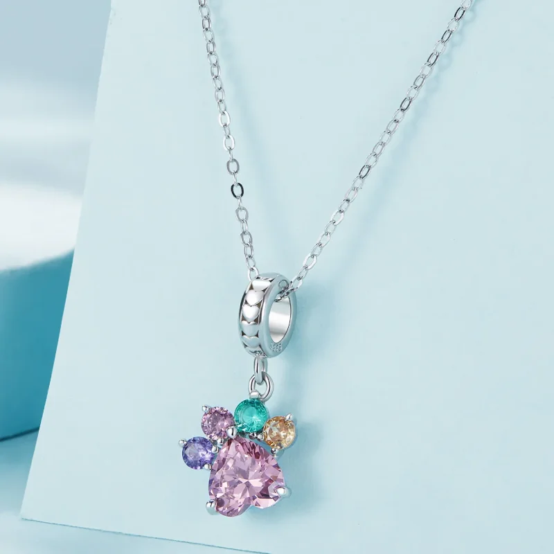 (slika za) Pisani ljubki viseči kremplji v slogu Pandora - SCC2478 - Ogled 2