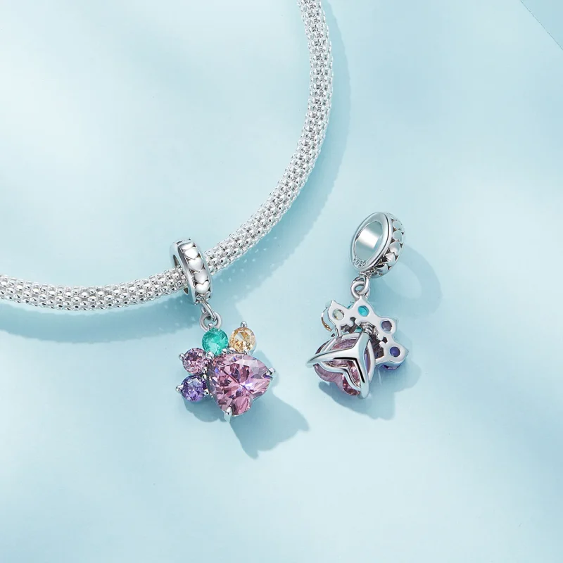 (slika za) Pisani ljubki viseči kremplji v slogu Pandora - SCC2478 - Ogled 4