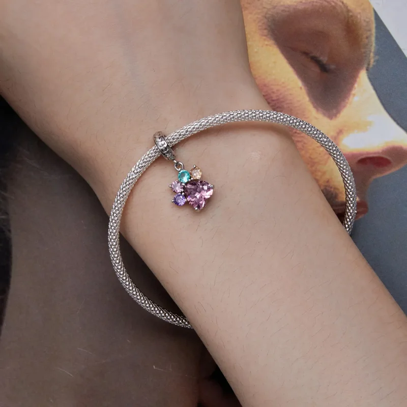 (slika za) Pisani ljubki viseči kremplji v slogu Pandora - SCC2478 - Ogled 5