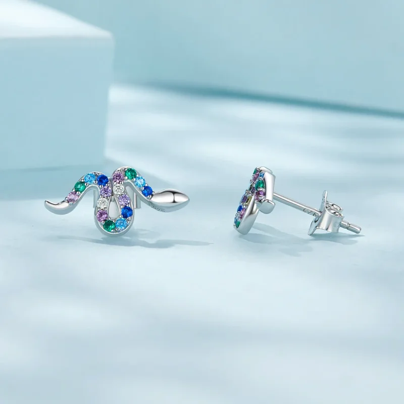 (slika za) Pisani uhani s kačami v slogu Pandora - SCE1633 - Ogled 4