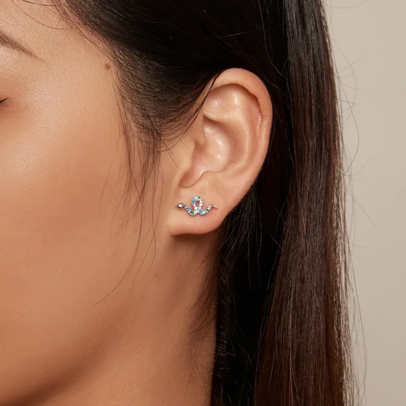 (slika za) Pisani uhani s kačami v slogu Pandora - SCE1633 - Ogled 6