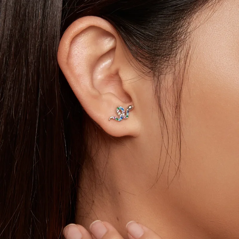 (slika za) Pisani uhani s kačami v slogu Pandora - SCE1633 - Ogled 7