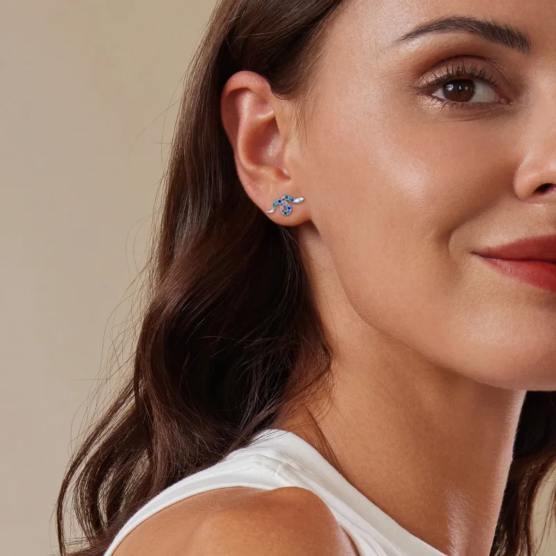 (slika za) Pisani uhani s kačami v slogu Pandora - SCE1633 - Ogled 8