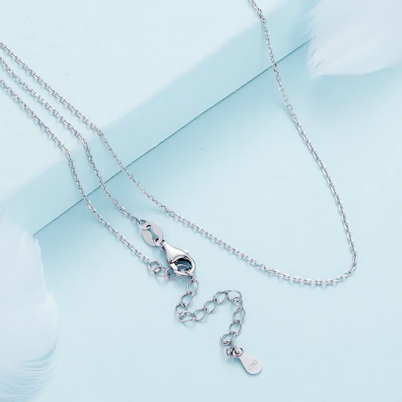 (slika za) Preprosta srebrna ogrlica v slogu Pandora - SCA018 - Ogled 4