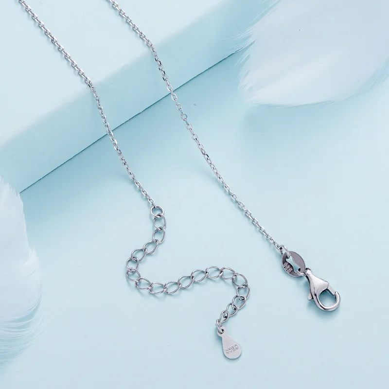 (slika za) Preprosta srebrna ogrlica v slogu Pandora - SCA018 - Ogled 5