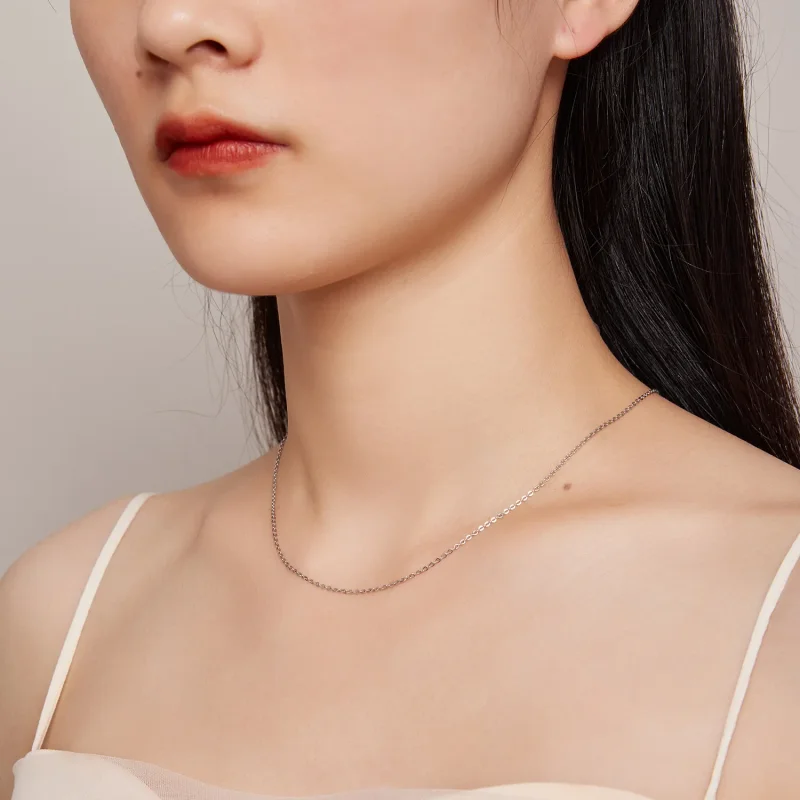 (slika za) Preprosta srebrna ogrlica v slogu Pandora - SCA018 - Ogled 7