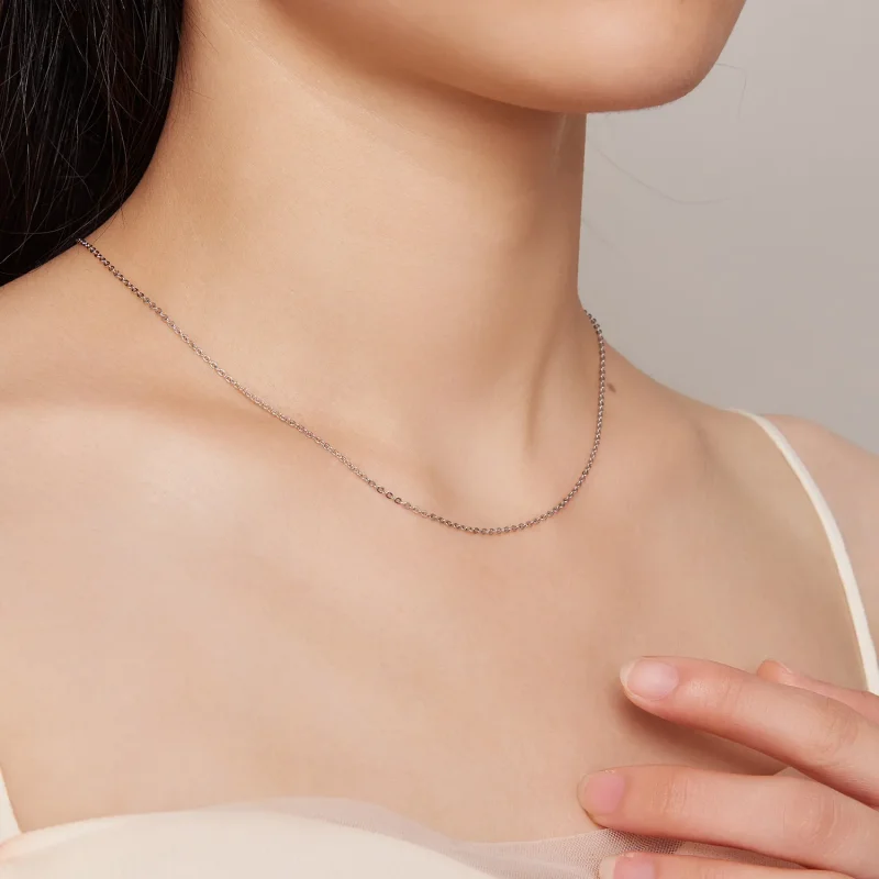 (slika za) Preprosta srebrna ogrlica v slogu Pandora - SCA018 - Ogled 8
