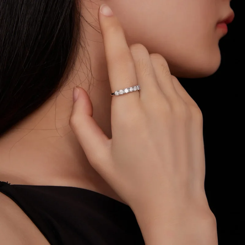 (slika za) Prstan Pandora Style Patternmoissanite (en certifikat) - MSR015 - Ogled 6