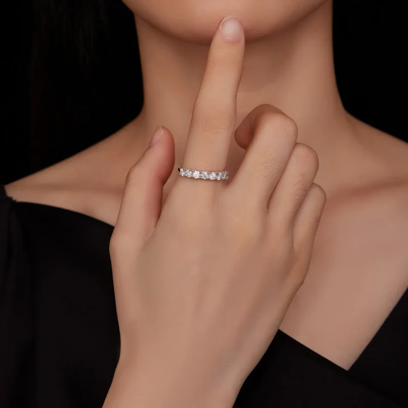 (slika za) Prstan Pandora Style Patternmoissanite (en certifikat) - MSR015 - Ogled 8